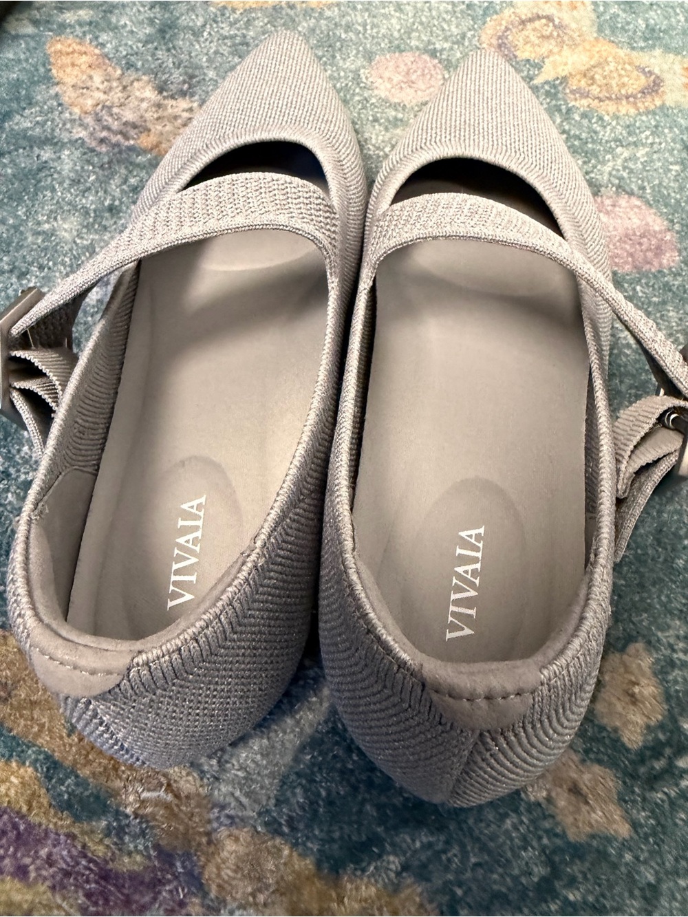 NWOT Grey Knit Mary Jane Flat with Buckle - Picture 13 of 15